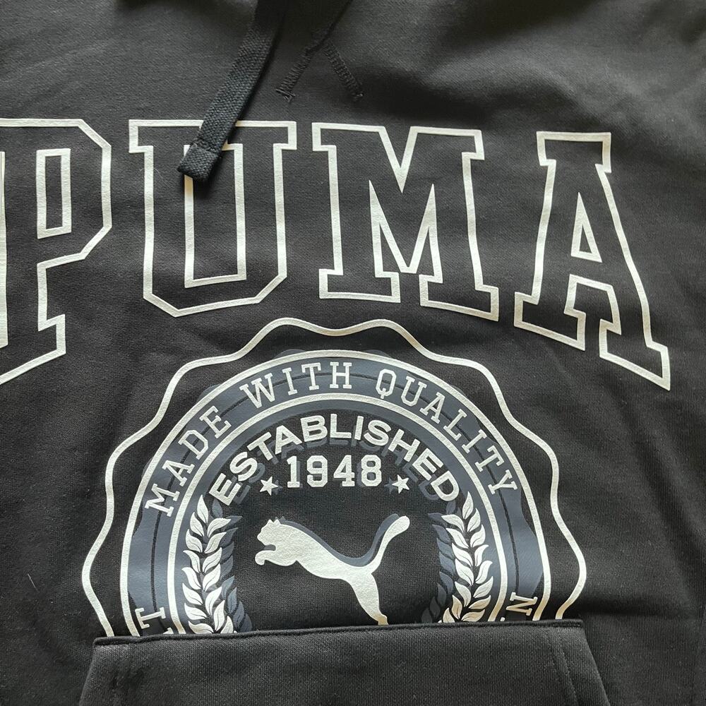 PUMA Men's XXL Hoodie Black Sporty Athletic Cotton Blend‎ Casual - Picture 2 of 7